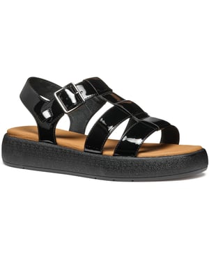 Geox D CAMALEI Synthetic Polyurethane Women's Black Sandals