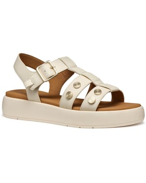 Geox D CAMALEI Synthetic Polyurethane Women's Papyrus Sandals