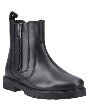 Hush Puppies Liana Leren Meisjes Zwarte Laarzen
