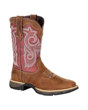 Durango Lady Rebel Leren Dames Laarzen in Braam Bruin/Roestig Rood