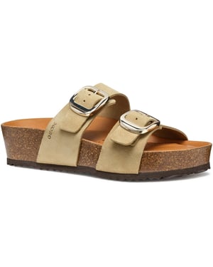 Geox D BRIONIA H Läder Dam Ljus Taupe Klackar