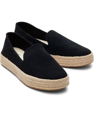 TOMS Carolina 100% Cow Women's Black Espadrilles