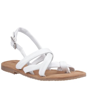 Hush Puppies Hope Leren Dames Witte Sandalen
