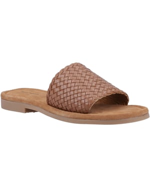 Hush Puppies Hetty Slide Leren Dames Tan Sandalen