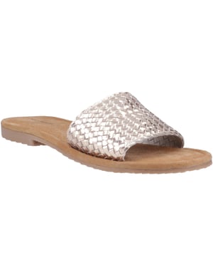 Hush Puppies Hetty Slide Leer Dames Bronzen Sandalen