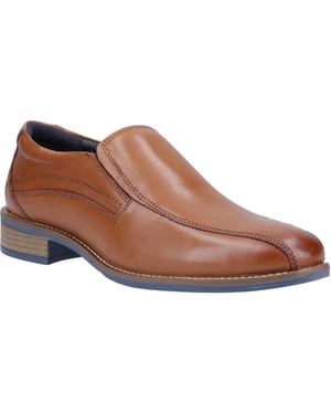Hush Puppies Donovan Leren Heren Tan Instappers