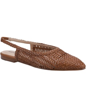 Hush Puppies Dalia Woven Leren Dames Tan Platte Schoenen