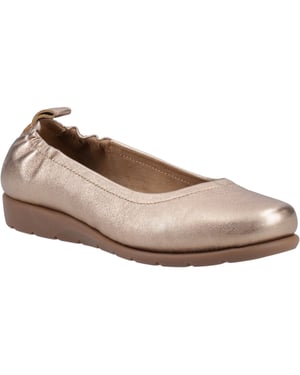 Hush Puppies Skylar Leer Dames Gouden Ballerina's