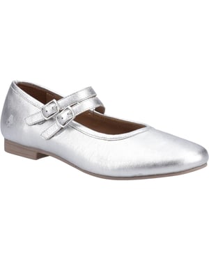 Hush Puppies Nancy Mary Jane Leren Vrouwen Zilveren Ballerina's