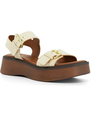 Dune Luno Leather Women's Ecru Sandals
