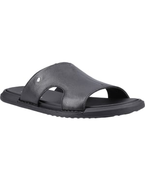 Hush Puppies Callum Slide Leather Men's Black Sandals