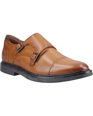 Hush Puppies Kane Läder Herrsneakers i Tan med Dubbel Monk