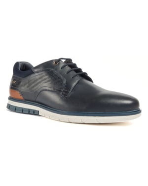 Pod Merlin Leren Heren Navy Veterschoenen