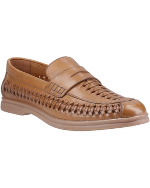 Hush Puppies Bowie Leer Heren Tan Instappers