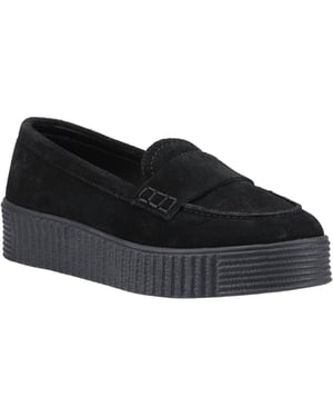 Hush Puppies Tamara Suède Dames Zwarte Instappers