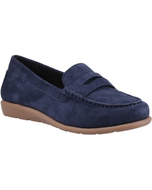 Hush Puppies Shelby Suède Dames Navy Instappers