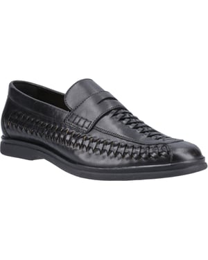 Hush Puppies Bowie Skinn Herr Svarta Loafers