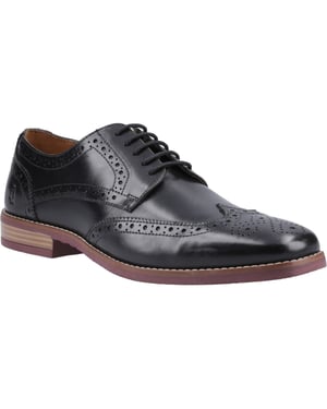 Hush Puppies Mack Leather Men's Black Brogues Shoes