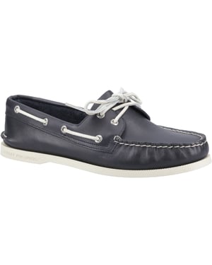 Sperry Authentiek 2 Oog Leer Heren Marineblauwe Bootsschoenen