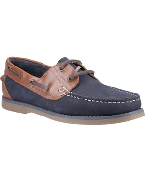 Hush Puppies Wilson Leren Mannen Marineblauwe/Tan Boten schoenen