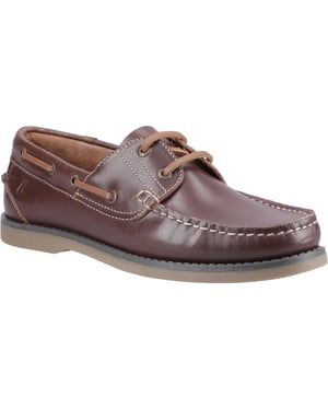 Hush Puppies Wilson läder herr bruna båt skor
