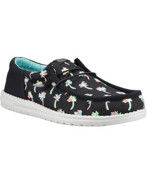 HEYDUDE Wally Funk Party Palm Katoenen Heren Zwart/Multicolor Moccasin Schoenen