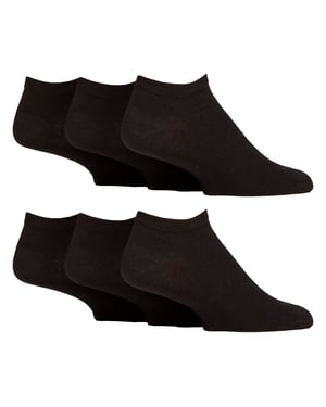 6 Pack Mens Diabetic Trainer Socks | Loose Top Wide Ankle Socks