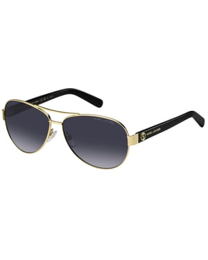 Marc Jacobs Grey Gradient Lensed Gold Detail Black Sunglasses