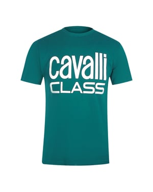 Cavalli Class Bold Brand Grön T-shirt