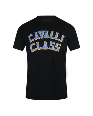 Cavalli Class Layered Logo Black T-shirt