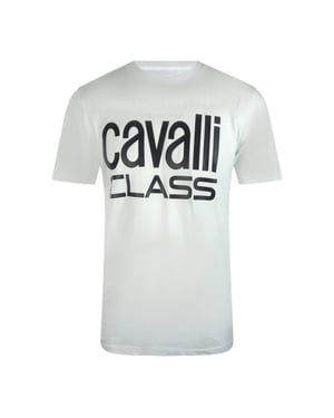 Cavalli Class Bold Brand White T-shirt
