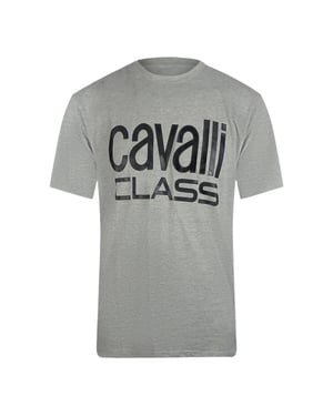 Cavalli Class Bold Brand Grey T-shirt