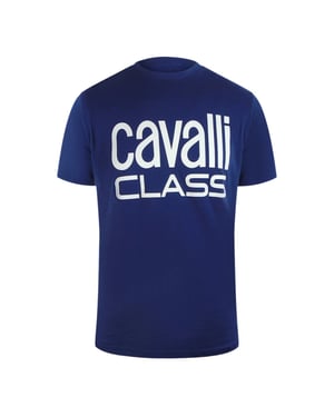 Cavalli Class Bold Brand Blå T-shirt