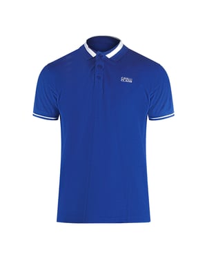Cavalli Class Bold Stripe Collar Irisblauw Poloshirt