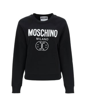 Moschino Milano Double Smiley Svart Tröja