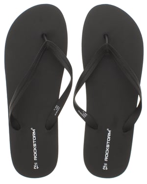 Rockstorm Mens Flip Flops Cushioned Footbed Prime black