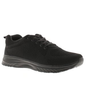 Focus Mens Knitted Trainers Tamlin Lace Up black