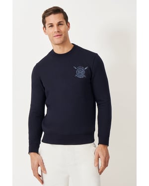 Mens Navy Crest Logo Sweatshirt