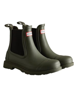 Hunter Commando Rubber Men's Dark Olive Wellington Boots