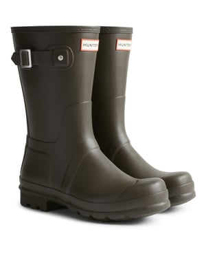 Hunter Original Short Wellington Boots Rubberen Heren Regenlaarzen In Chocoladebruin