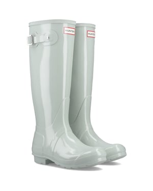 Hunter Original Tall Gloss Rubberen Dameslaarzen In Zeegroen