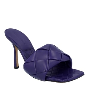 Bottega Veneta Women Lido Padded Mule in purple Lambskin