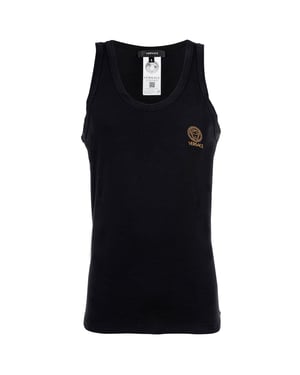 Versace T-shirt Lange Mouwen Ronde Hals Jersey Topeka Bi-Stretch Katoen Organisch Nieuw Logo Vest