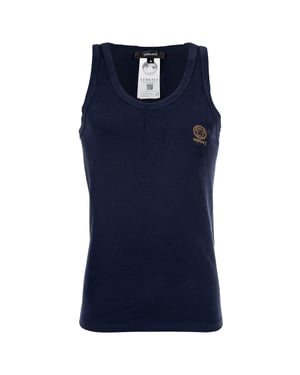 Versace T-Shirt Met Lange Mouwen Ronde Hals Jersey Topeka Bi-Stretch Katoen Organisch Nieuw Logo Vest