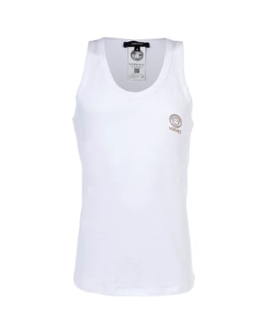 Versace T-Shirt Lange Mouwen Ronde Hals Jersey Topeka Bi-Stretch Katoen Biologisch Nieuw Logo Vest
