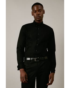 Black Wing Collar Dress Shirt