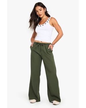 Petite Woven Elasticated Waist Straight Leg Trousers