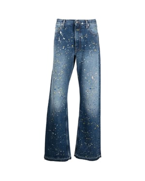 Off-White Paint Relax Slim Fit Blue Jeans