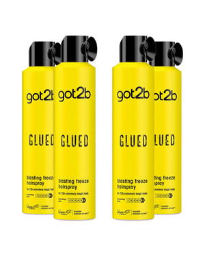 Schwarzkopf got2b Glued Blasting Freeze Hair Spray For Screaming Hold, 300ml,4pk