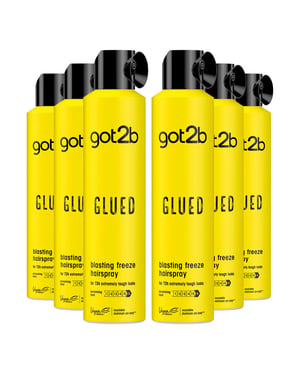 Schwarzkopf got2b Glued Blasting Freeze Hair Spray with Ultimate Hold 300ml,6pk